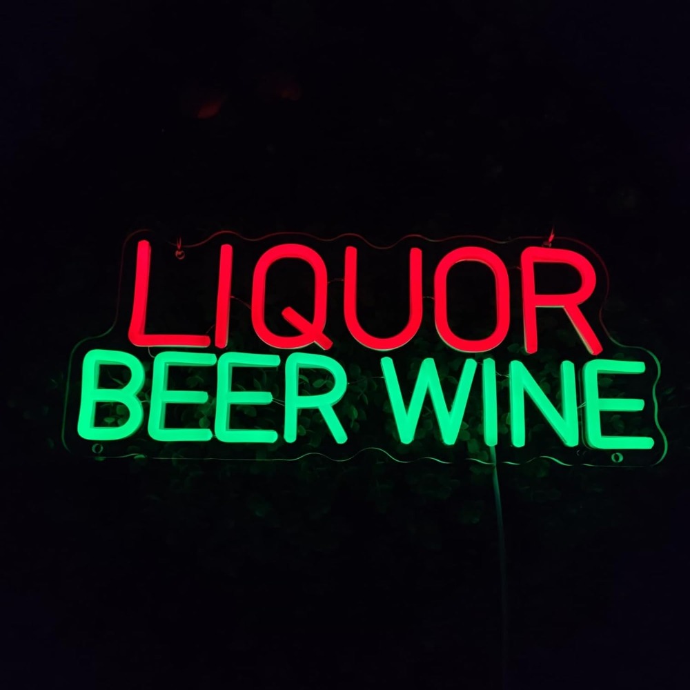 Светодиодная неоновая вывеска  – обзор и цена Wine Beer Whiskey Year
