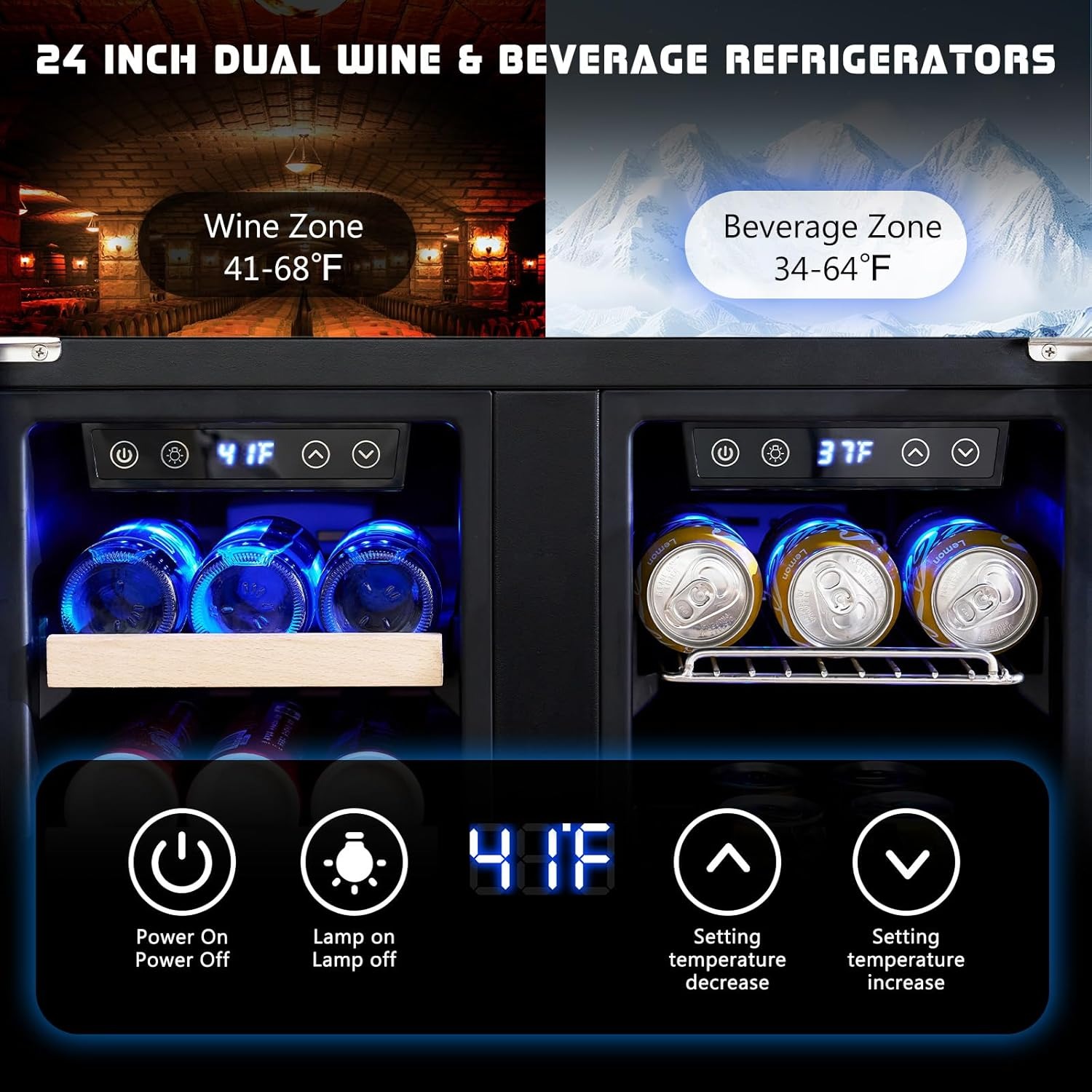 24-дюймовый двухзонный охладит – обзор и цена Beer Wine Zone