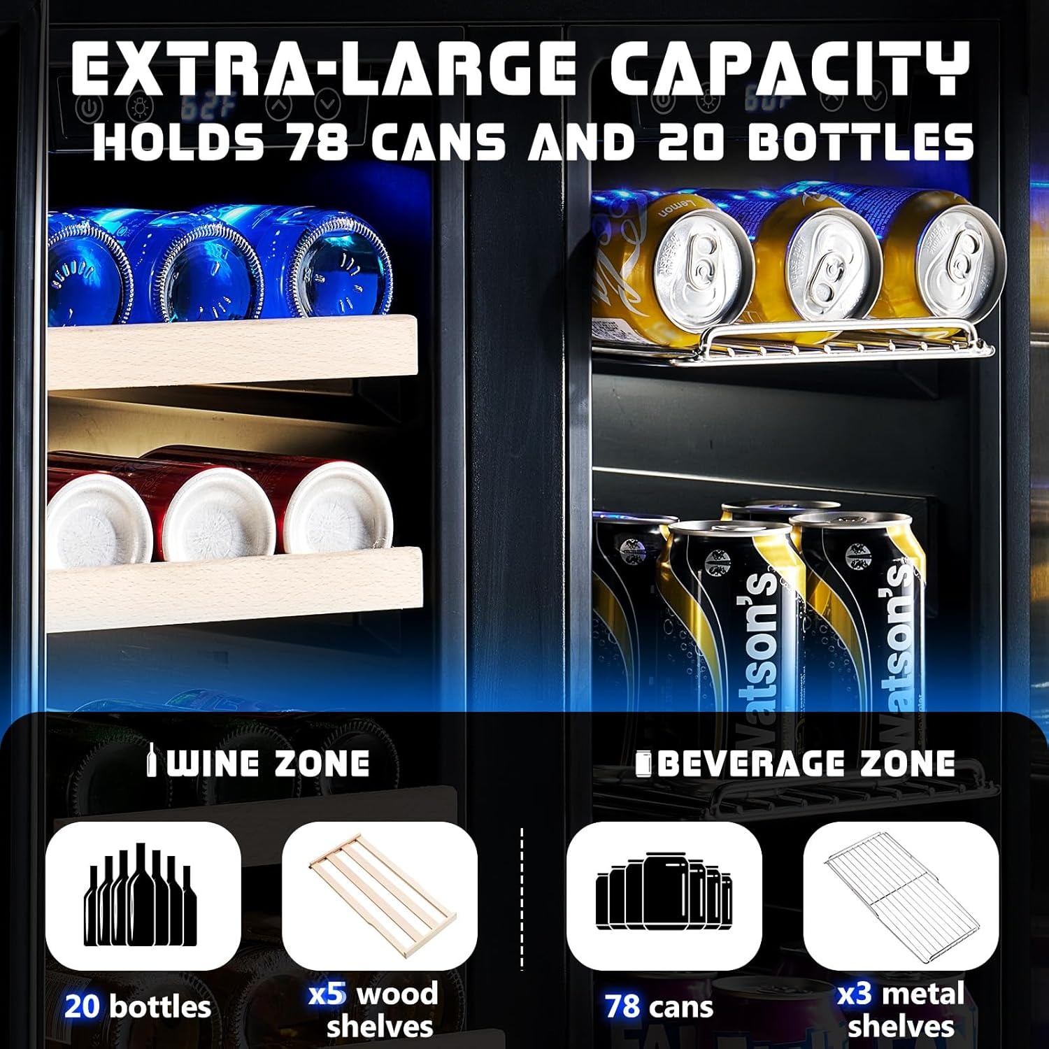 24-дюймовый двухзонный охладит – обзор и цена Beer Wine Zone